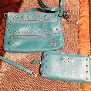 Harley Davidson cross body purse and clutch wallet